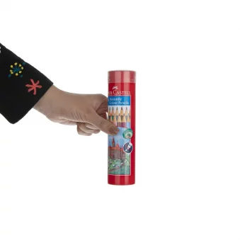 مداد رنگی 24 رنگ فابر کاستل بسته بندی استوانه ای