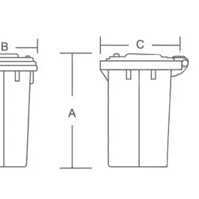 سطل زباله پلاستیکی سبلان 100 لیتری