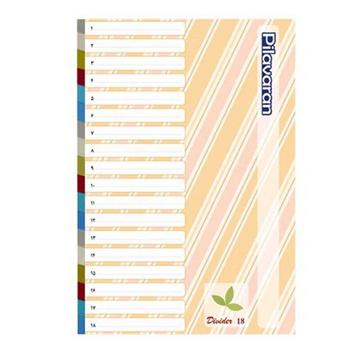 Subject Divider Pack of 18 دیوایدر پلاستیکی 18 عددی پیلاوران 6 رنگ